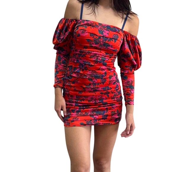 For Love & Lemons XS Monet Floral Mini Dress – Romantic Cottagecore Summer Style - Picture 1 of 6